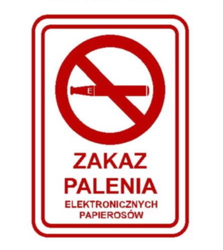 Znak zakazu palenia e-papierosów