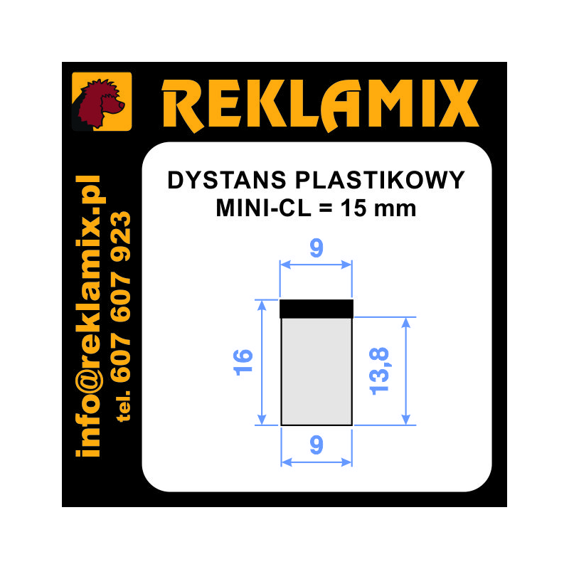 DYSTANS ~16mm MINI-CL transparentny