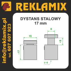 Dystans 17mm - stalowy